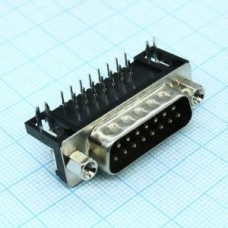 DS1037-15MNAKT74-0CC, Вилка 15 pin на плату,, шаг 2.77мм