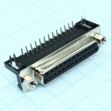 DS1037-25FNAKT74-0CC, Розетка 25 pin на плату, шаг 2.77мм