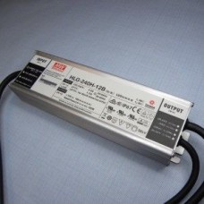 HLG-240H-12B, AC-DC led, 192Вт, выход 12В/16А, вход 90…305В AC, 47…63Гц/127…431В DC, ККМ, IP67, изоляция 3750В AC, в кожухе 244х68х39мм, -40…+70°С, димминг 3 в 1