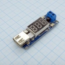 i12-DC-DC вх 6.5-40В, вых 5В, 2А с USB, понижающий преобразователь с USB и индикатором