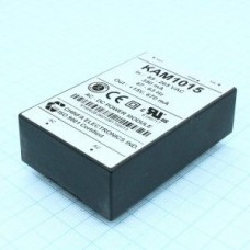 KAM1015, AC-DC, 10Вт, выход 15В/0.67A, рег. вых=±10%Uном, вход 85…265V AC, 47…63Гц / 120...370V DC,  изоляция 3000V AC, в кожухе 76х51х23мм, -20…+50°С