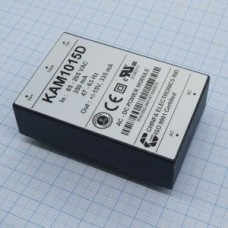 KAM1015D, AC-DC, 10Вт, выход +-15В/0.32A, рег. вых=±10%Uном, вход 85…265V AC, 47…63Гц / 120...370V DC,  изоляция 3000V AC, в кожухе 76х51х23мм, -20…+50°С