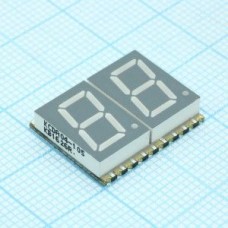 KCDA04-105, 2-х разрядный сегментный дисплей smd 10,16мм/красный/630нм/21-54мкд/ОА