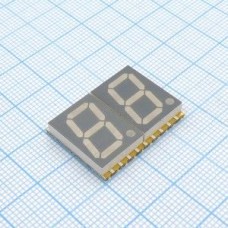 KCDA56-104, 2-х разрядный сегментный дисплей smd 14,22мм/красный/640нм/3-15.5мкд/ОА