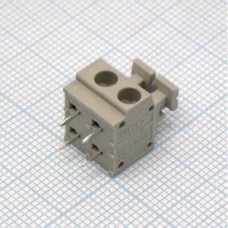 KF124B-5.0-02P-11, Нажимной безвинтовой клеммный блок на 2 контакта. Зажим типа торцевой контакт.