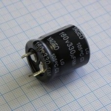 LG160M0330BPF-2225, С защёлкиваемыми выводами 160V  330uF ±20%, стандартные, 2000часов, -20...+105°С