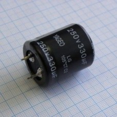 LG250M0330BPF-2530, С защёлкиваемыми выводами 250V  330uF ±20%, стандартные, 2000часов, -20...+105°С