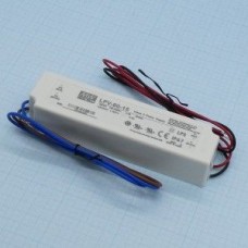 LPV-60-15, AC-DC, 60Вт, IP67, вход 90…264В AC, выход 15В/4А,изоляция 3000В AC, в кожухе 162х42х30мм, -30…+70°С