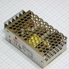 NES-15-5, AC-DC, 15Вт, выход 5В/0...3A, рег. вых=±10%Uном, вход 84…264V AC, 47…63Гц /120…370В DC,  изоляция 3000В AC, в кожухе 79х51х28мм, -20…+60°С