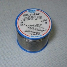 Припой Sn60Pb38Cu2 RA   1мм 250г акт., флюс 2.5% флюс RA активн. галог. каниф.