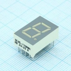 SC05-11SRWA, 1 разрядный индикатор 12,7мм/красный/640нм/8-24мкд/ОК