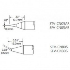 STV-CNB05, Наконечник для PS-900 конус изогнутый 0.5 х 13 мм