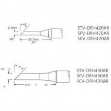 STV-DRH430AR, Наконечник для PS-900 миниволна удлиненная 3 х 20.4 мм