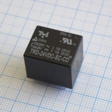 TRD-24VDC-SC-CL-R, миниатюрное 24VDC, 6A/250VAC 12А/28VDC, 1переключение