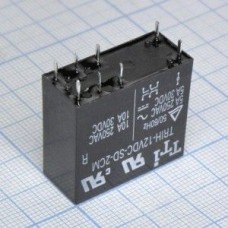 TRIH-12VDC-SD-2CM-R, миниатюрное 12VDC, 10А, 2переключения