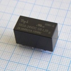 TRSB-24VDC-SB-L20-R, Катушка: 24 В 0,20 Вт 2880 Ом Контакты: 2 переключающих 2 А 125 В перем. Материал: AgNi+Au Габариты 20,2х10,0х11,5 мм